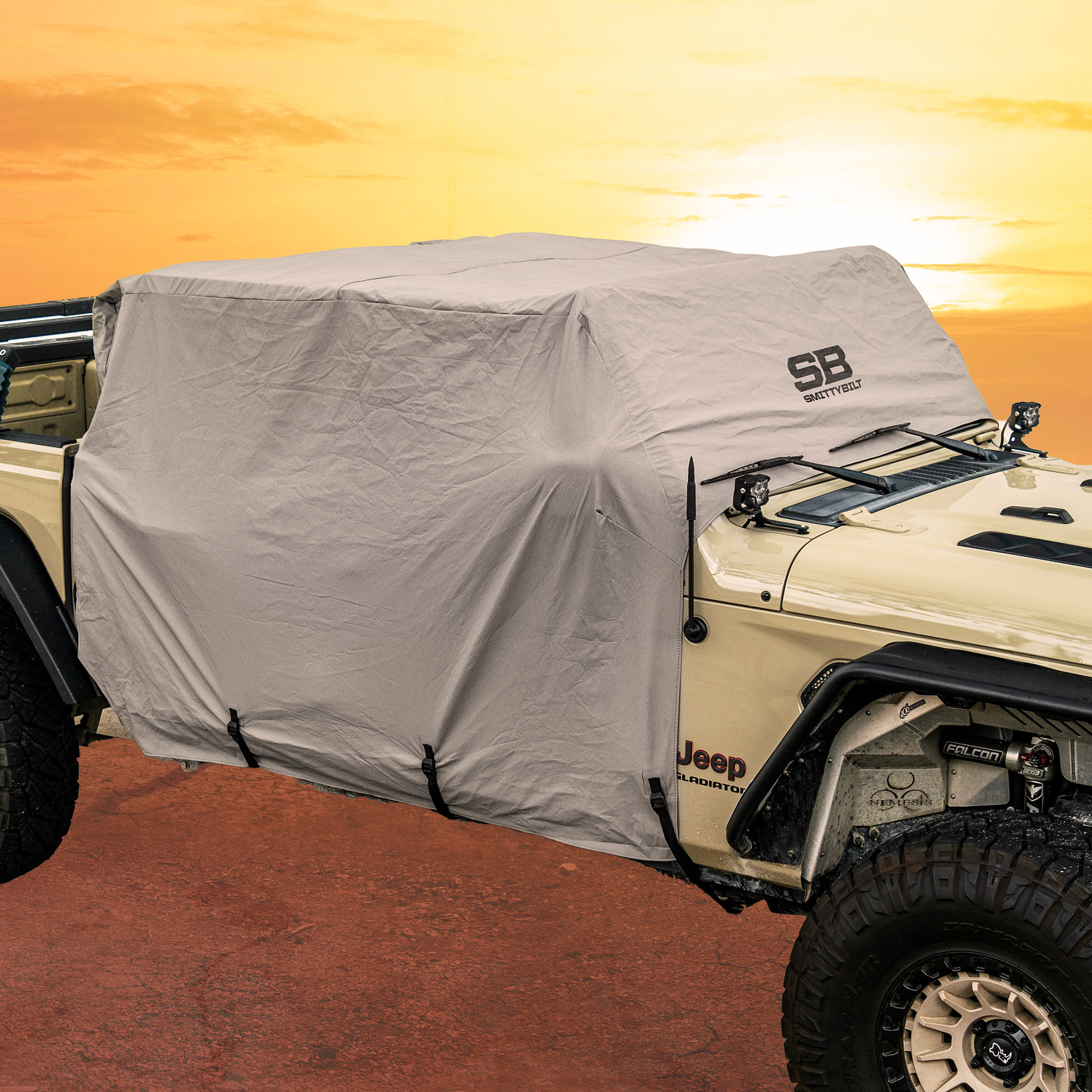 Cab Cover w/ Door Flaps – Gray (20+ JT) view 3