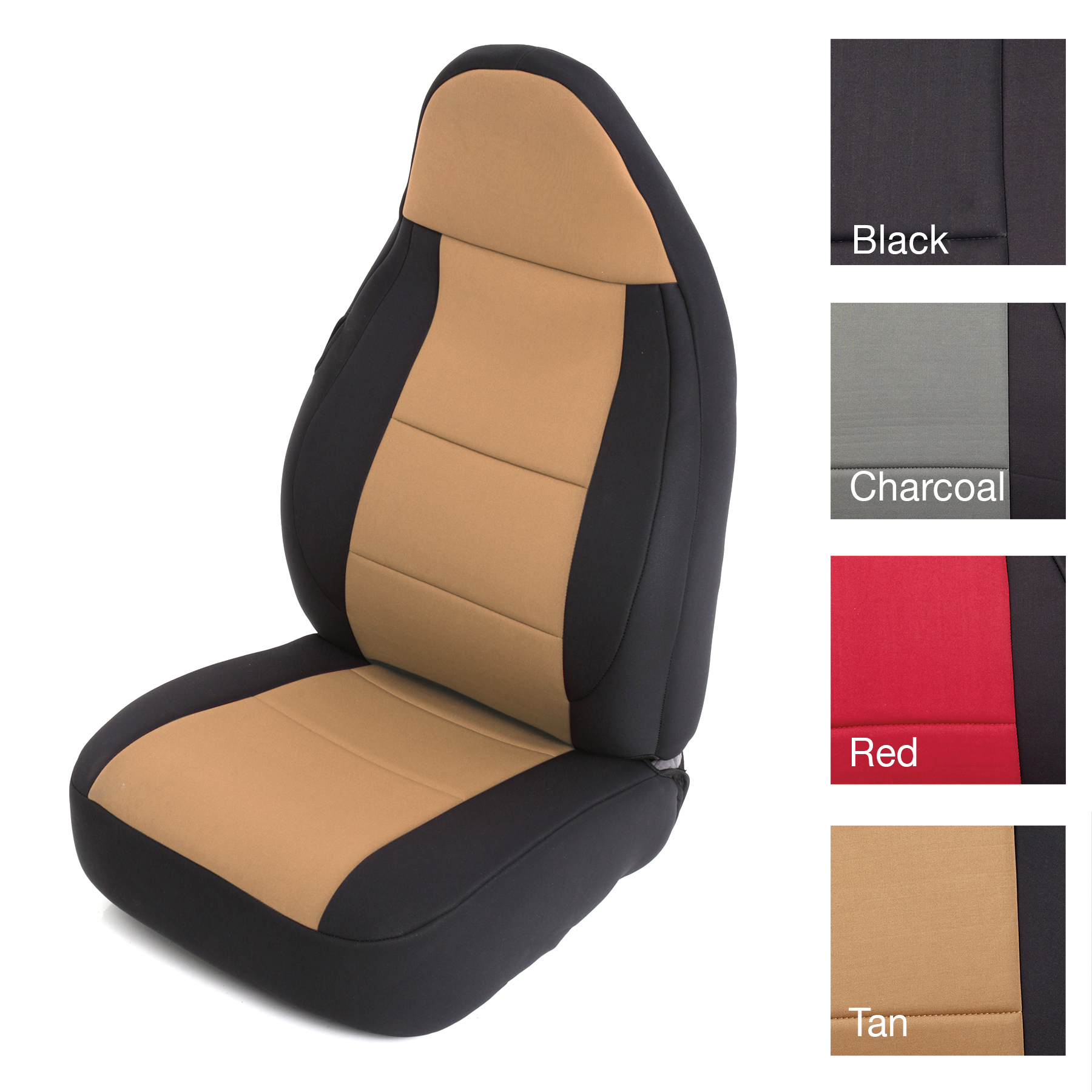 Neoprene Seat Cover Set Front/Rear – Tan (03-06 TJ) – view 4