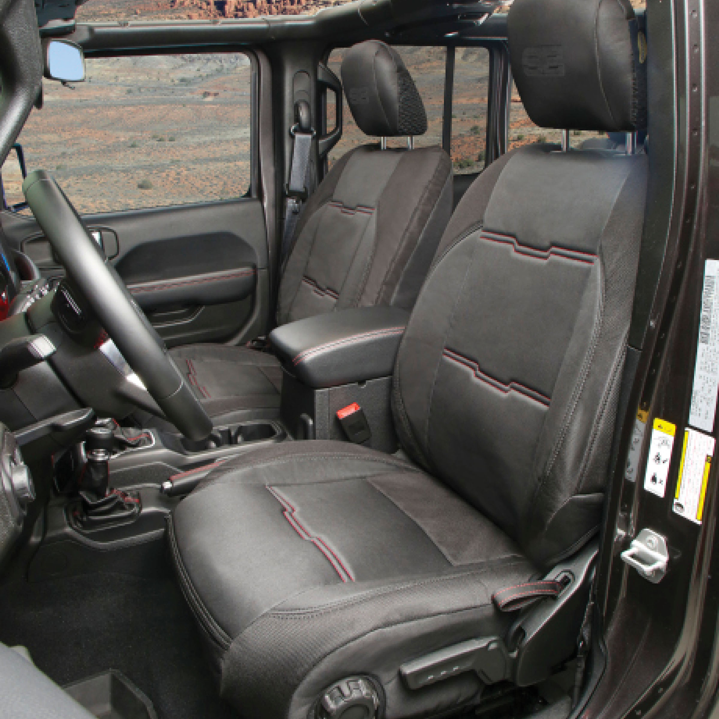 Neoprene Seat Cover Set Front/Rear – Black Gen 2 (2020+ JT)