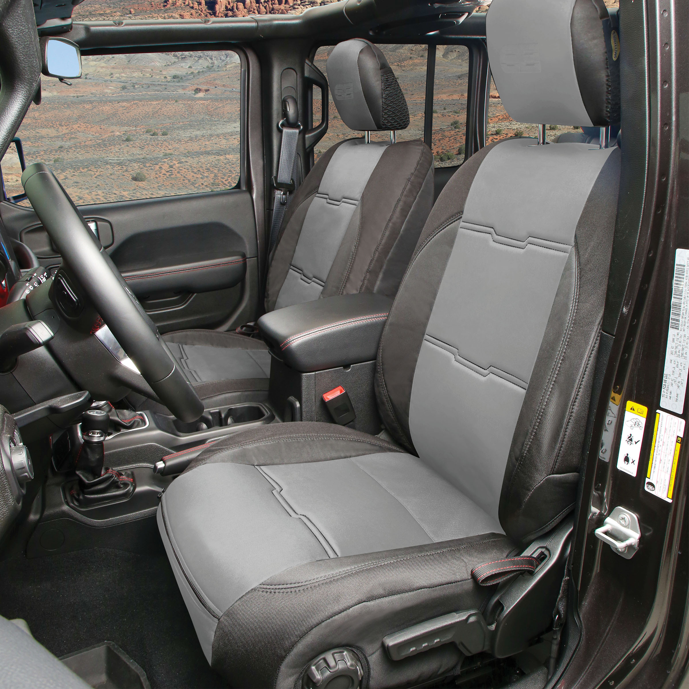 Neoprene Seat Cover Set Front/Rear – Charcoal Gen 2 (2020+ JT)