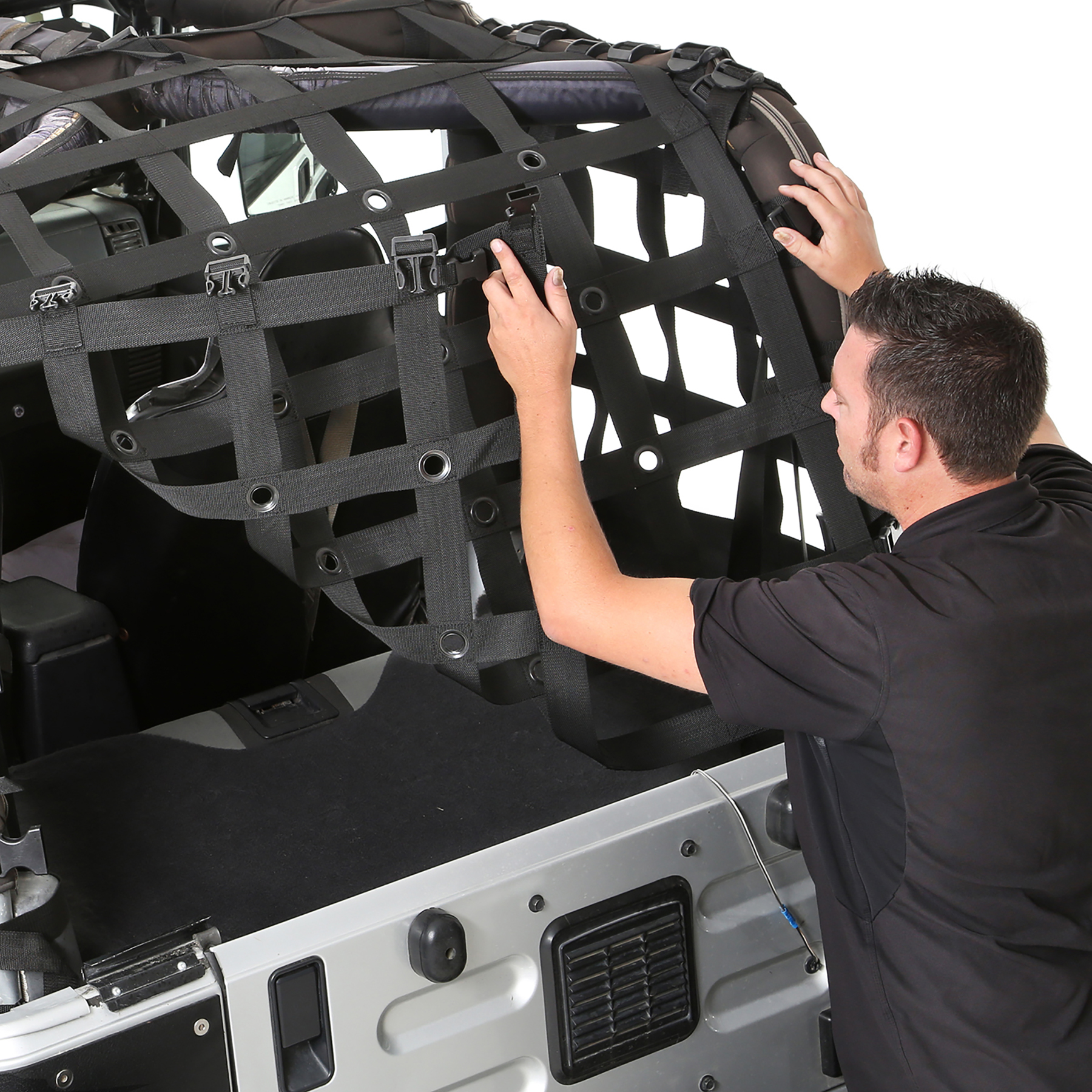 C-RES2 HD Cargo Restraint System – 2″ Black Diamond Web (97-06 TJ) view 2