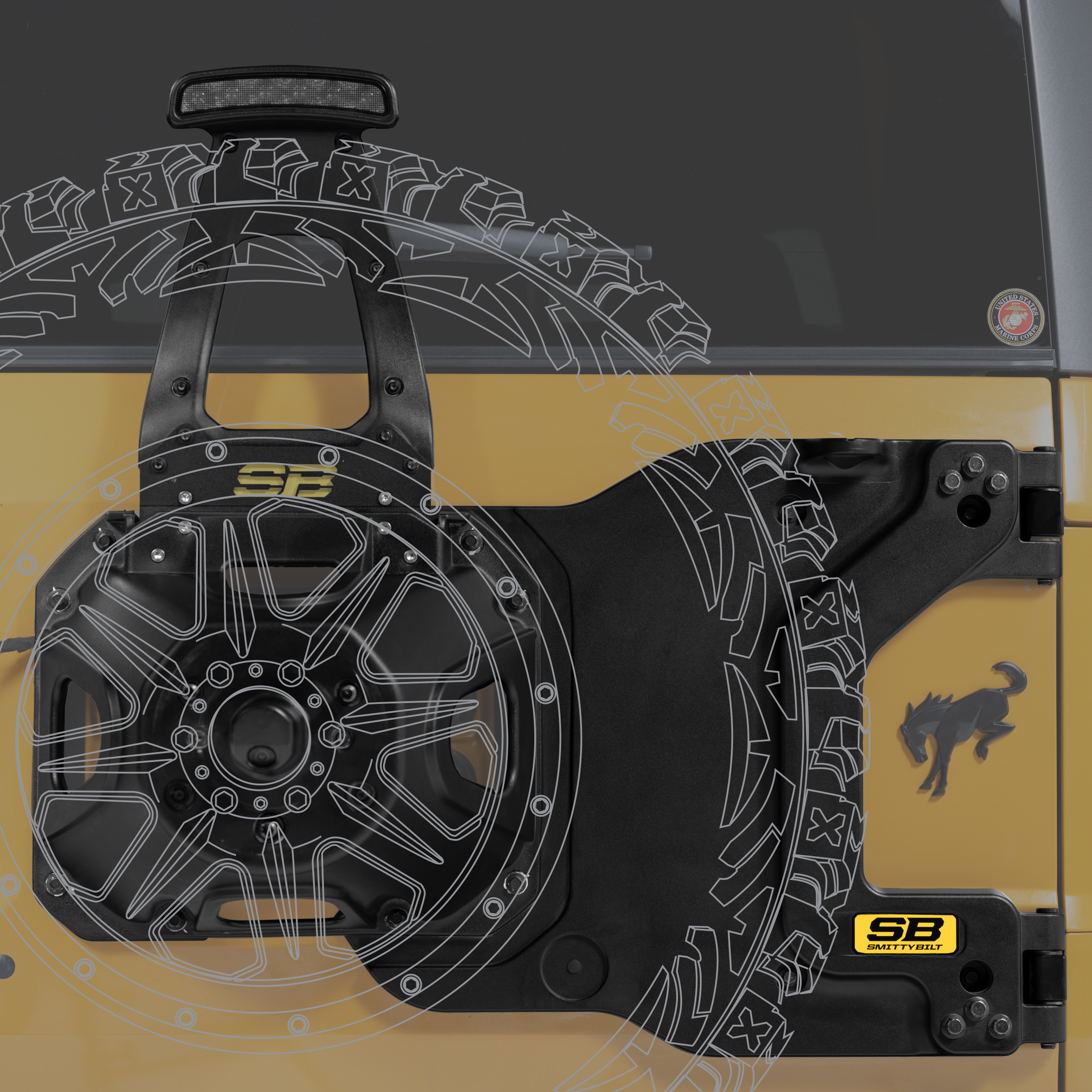 HD Pivot Tire Carrier (21+ Bronco) view 5