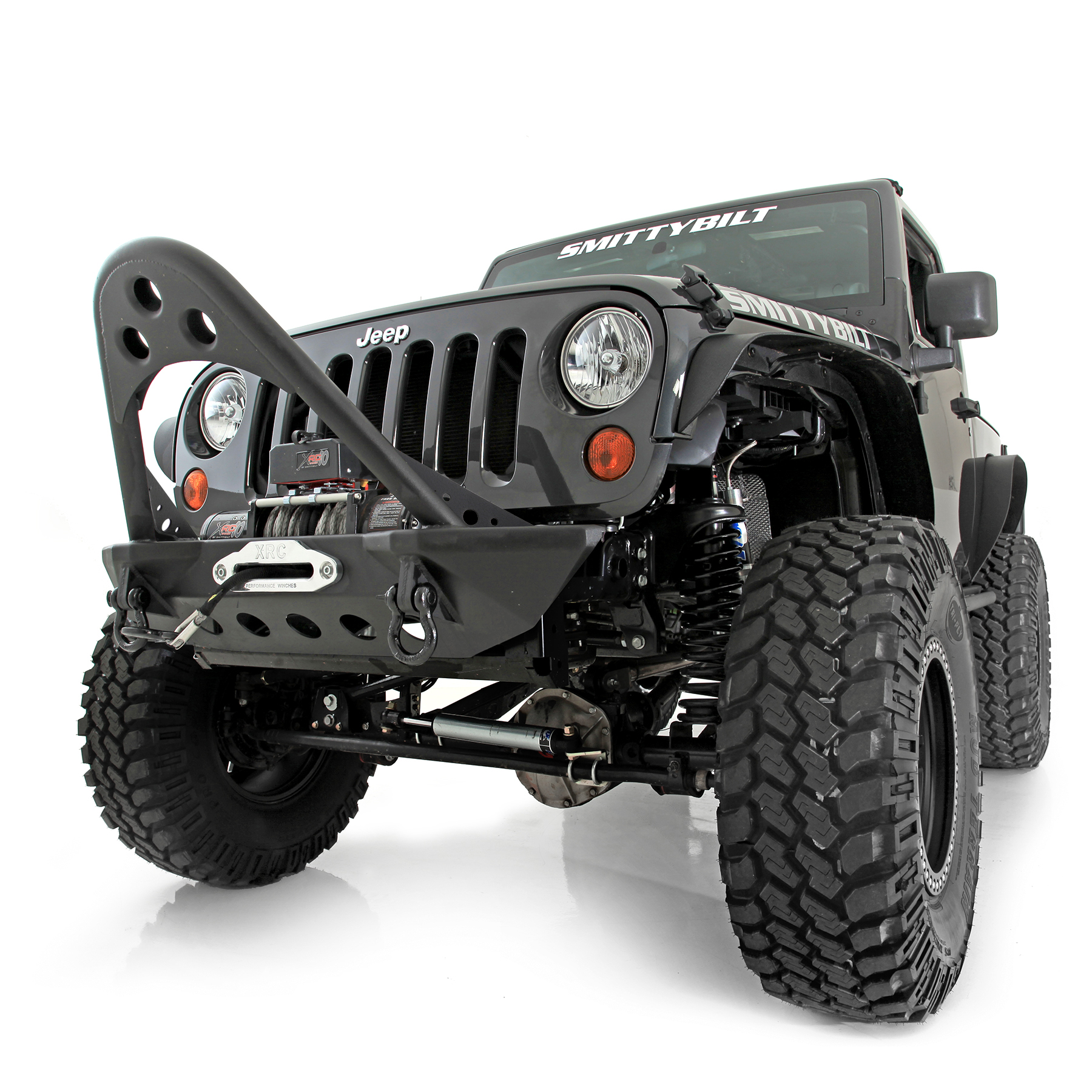SRC Front Stinger Bumper – Textured Black (07-18 JK/JKU) view 4