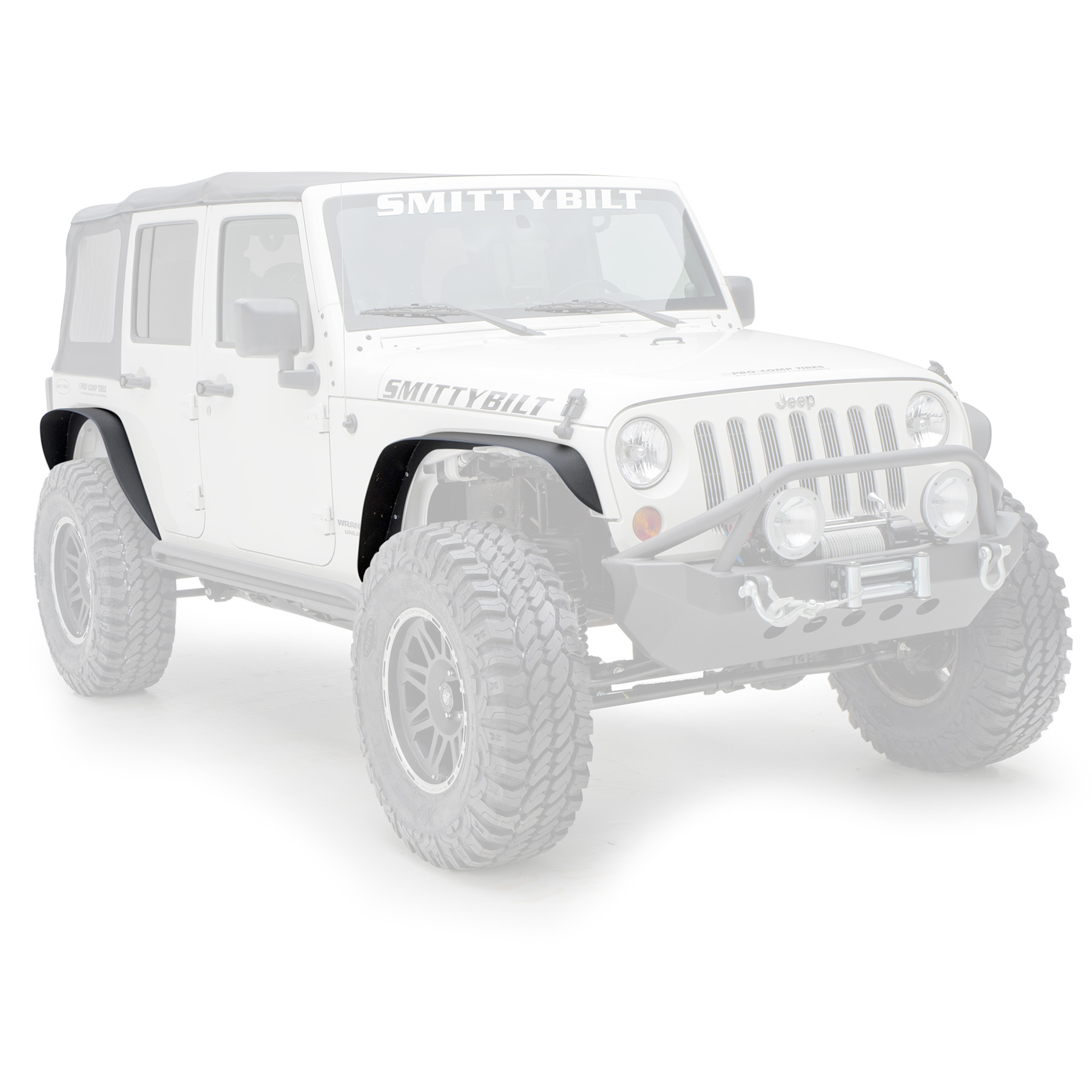 XRC Flat Fender Flare Kit – Set of 4 – Textured Black (07-18 JK/JKU)