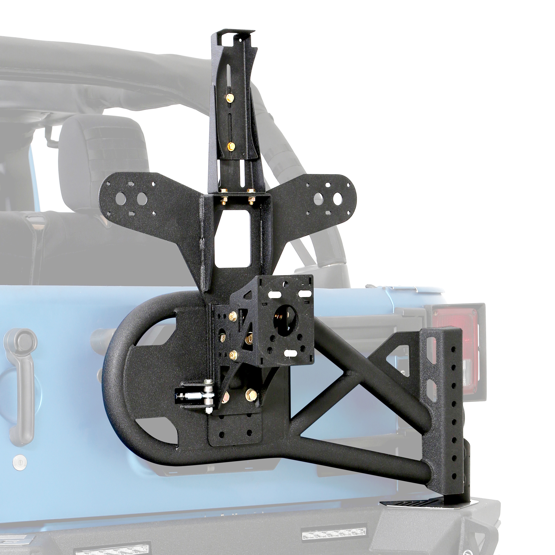 XRC Gen 2 Bolt-On Tire Carrier – Textured Black (07-18 JK/JKU) view 8