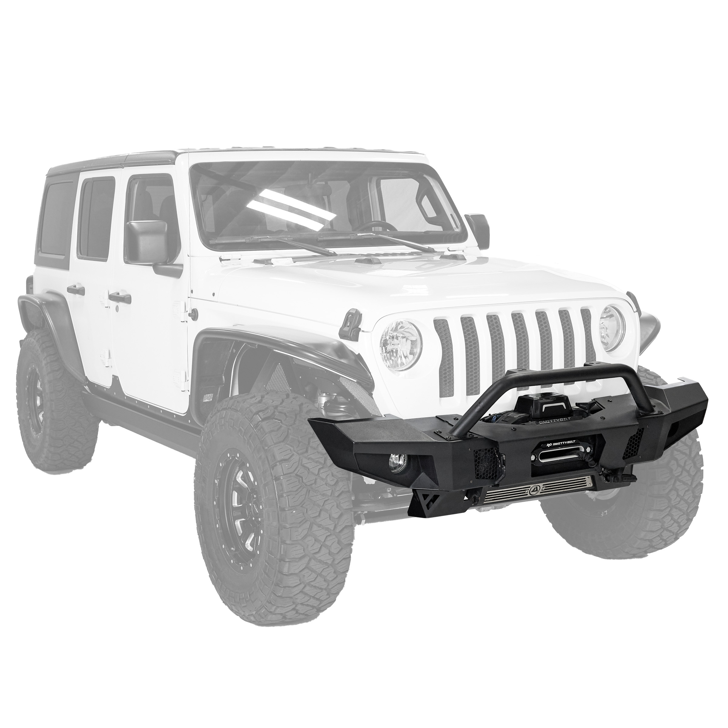 XRC Atlas Front Bumper – Textured Black (07+ JK/JL/JT) view 2