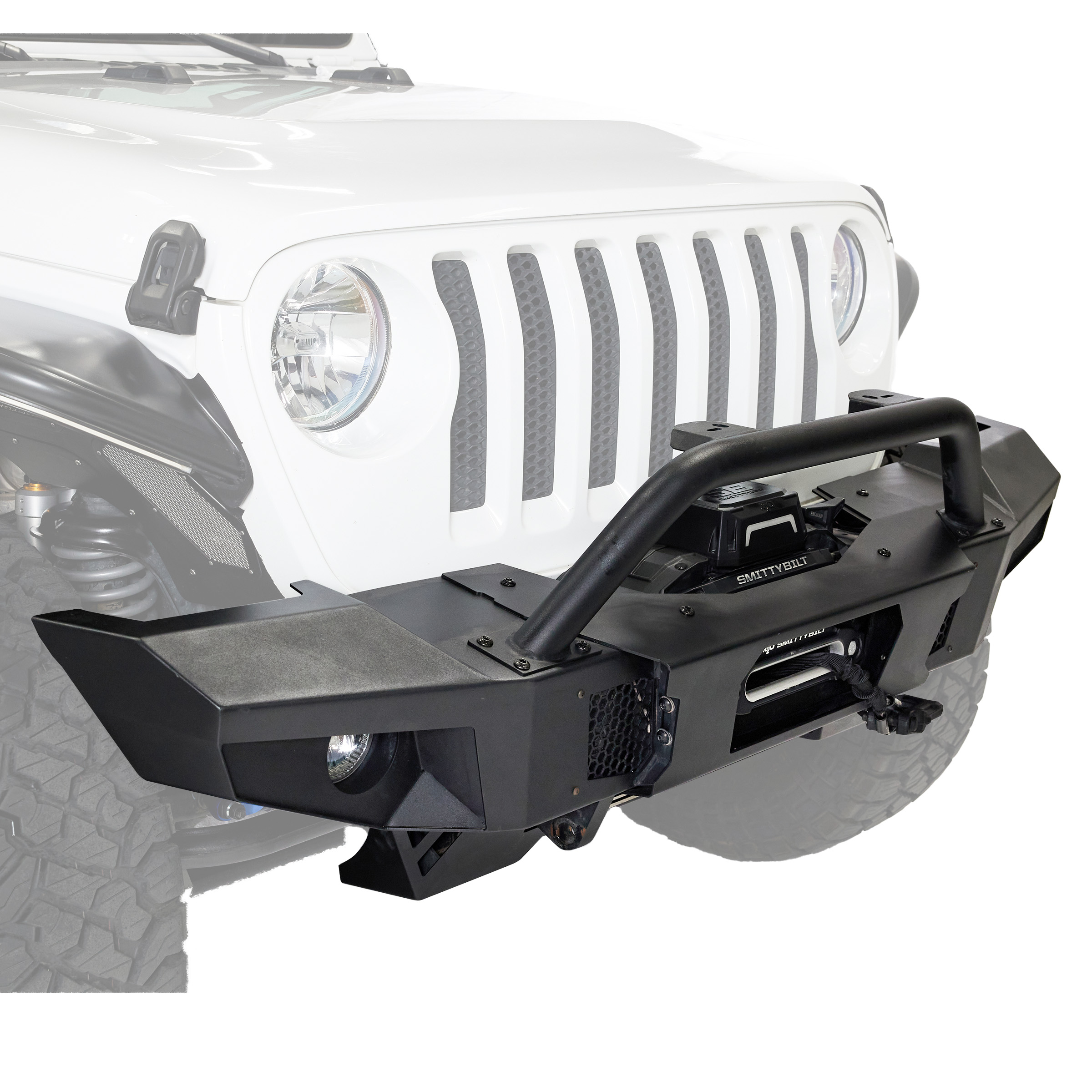 XRC Atlas Front Bumper – Textured Black (07+ JK/JL/JT) view 3