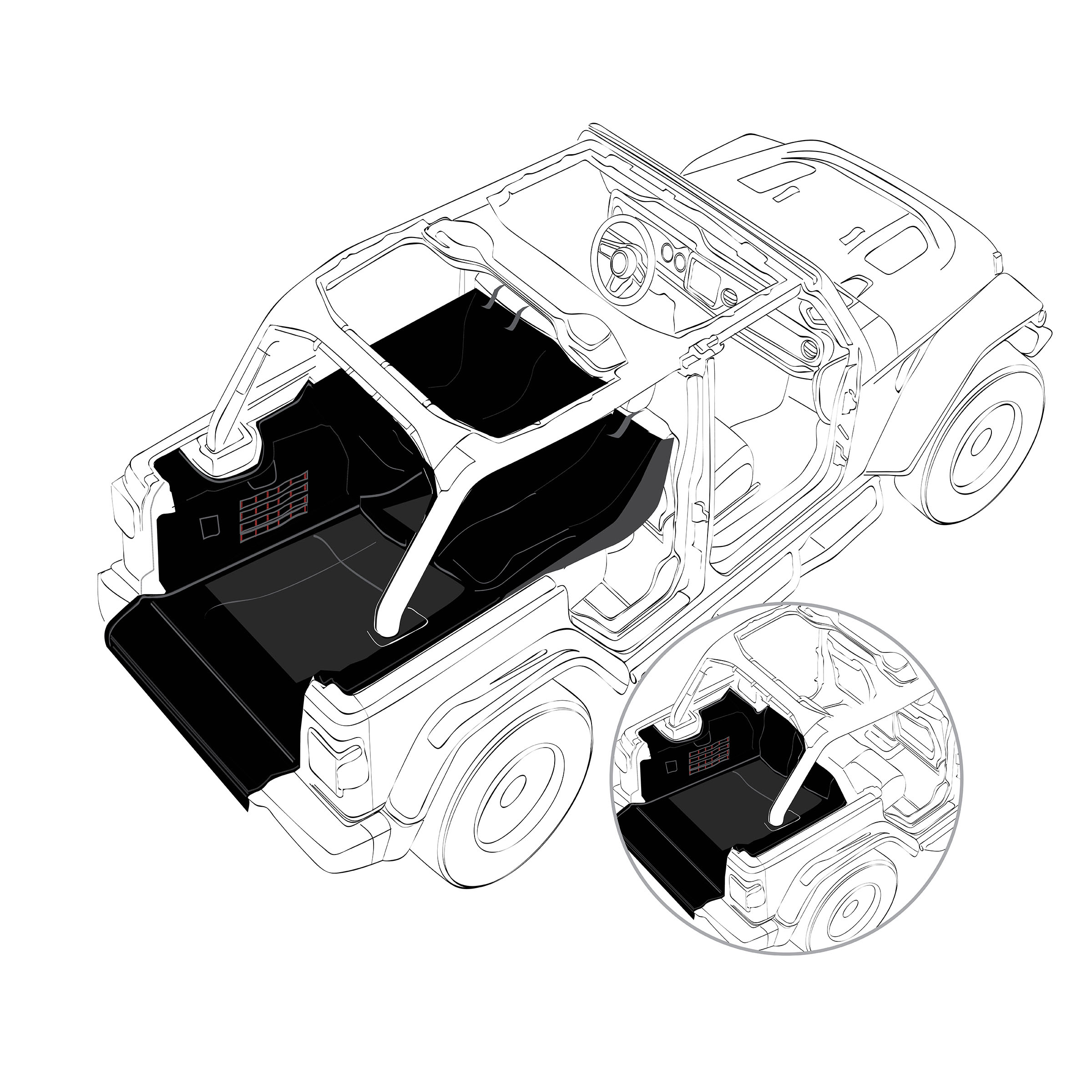 GEAR Cargo Liner – Black (18+ JLU) view 5