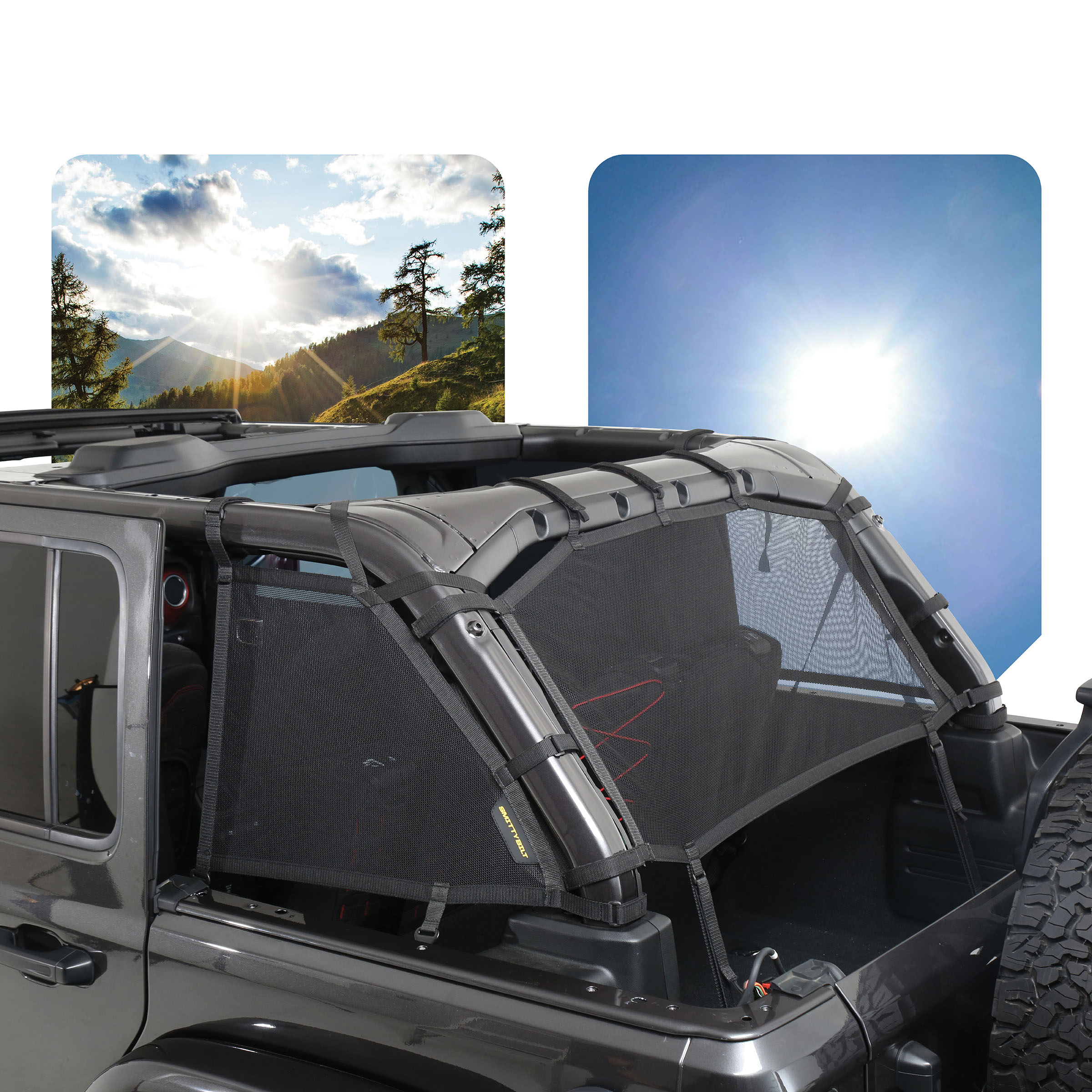 Extended Shade Top Sides/Rear – Mesh (18+ JLU)