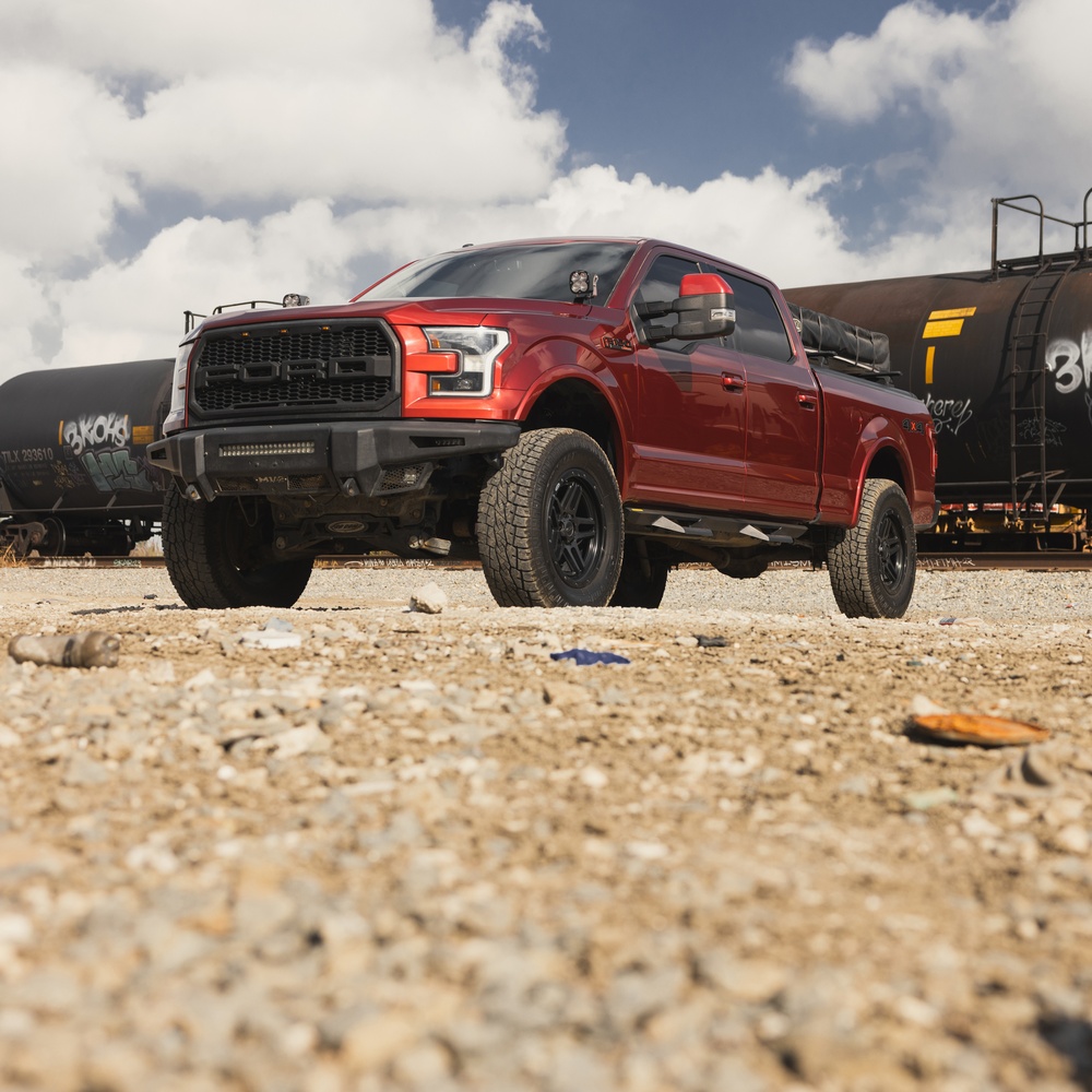 Angular Drop Steps – Textured Black (15+ Ford F-Series) view 8