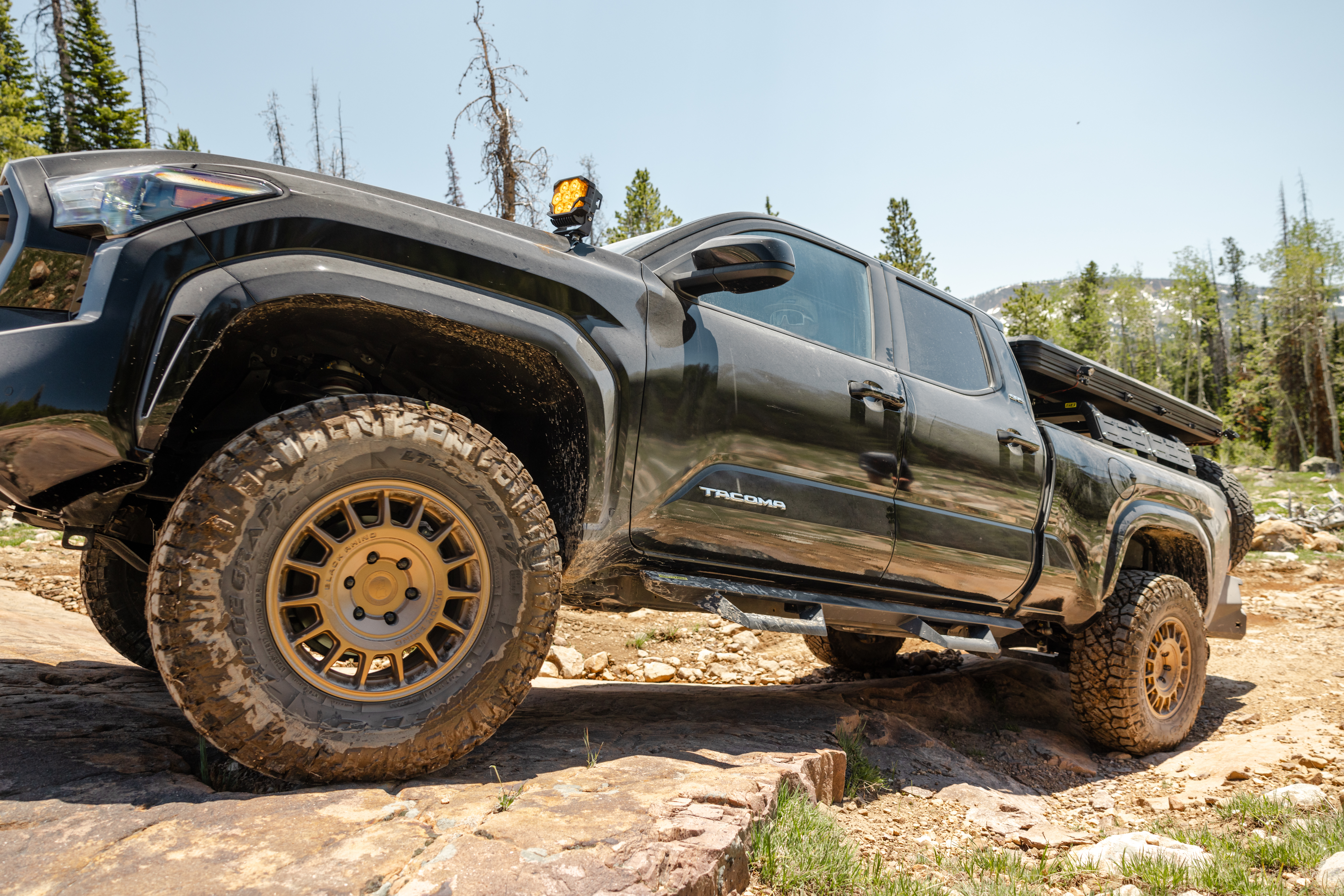 Angular Drop Steps – Textured Black (24+ Toyota Tacoma) view 2