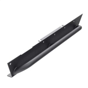 Black steel nerf bar step bracket with mounting holes and tube rail